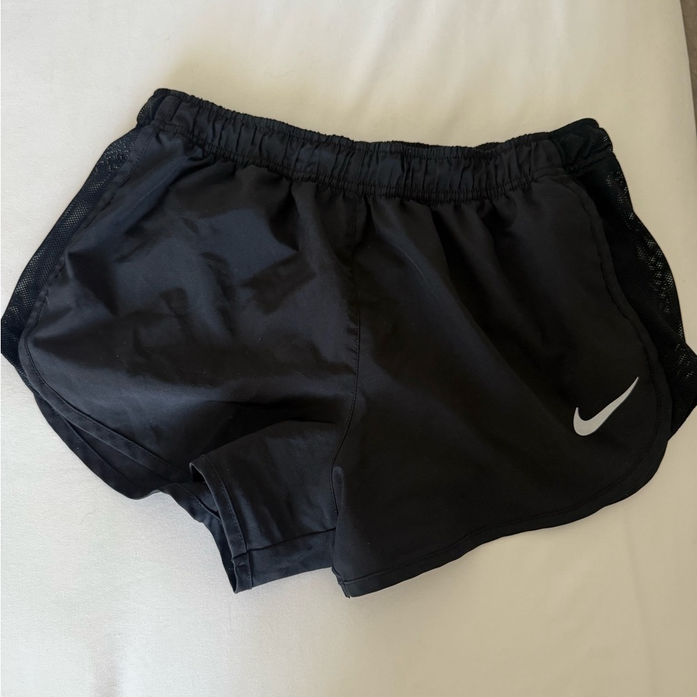 Nike Black Women's Athletic Shorts with White Swoosh